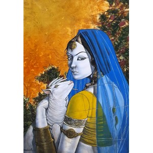 Baber Azeemi, 24 x 36 Inch, Oil on Paper, Figurative Painting, AC-BAZ-006